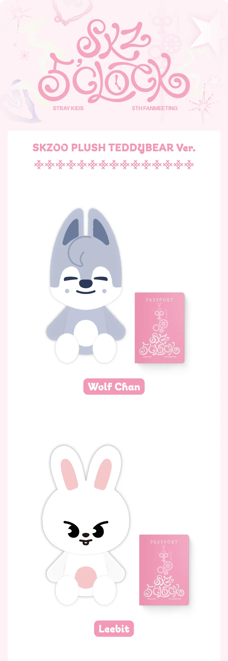 STRAY KIDS - SKZ 5'CLOCK OFFICIAL MD SKZOO PLUSH TEDDY BEAR VER. HAN QUOKKA