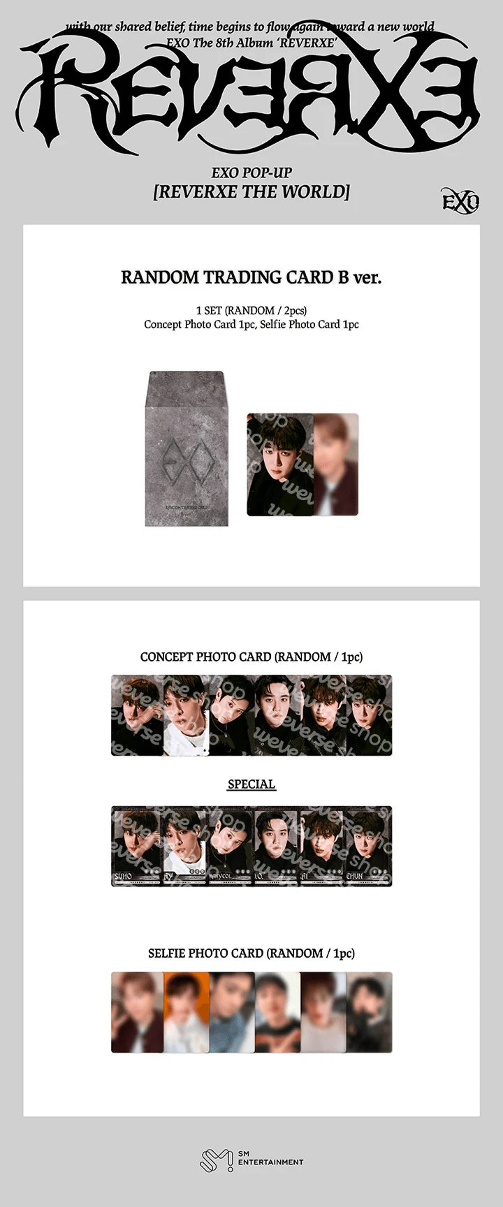 EXO - REVERXE THE WORLD POP-UP MD RANDOM TRADING CARD B VER.