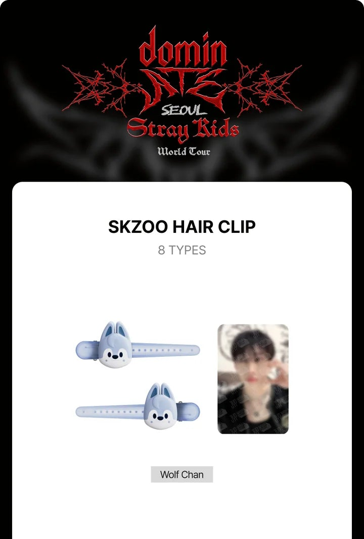 STRAY KIDS - dominATE SEOUL OFFICIAL MD SKZOO HAIR CLIP