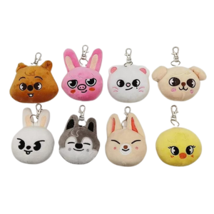 STRAY KIDS - Llavero de peluche FANMADE de la cabeza de SKZOO