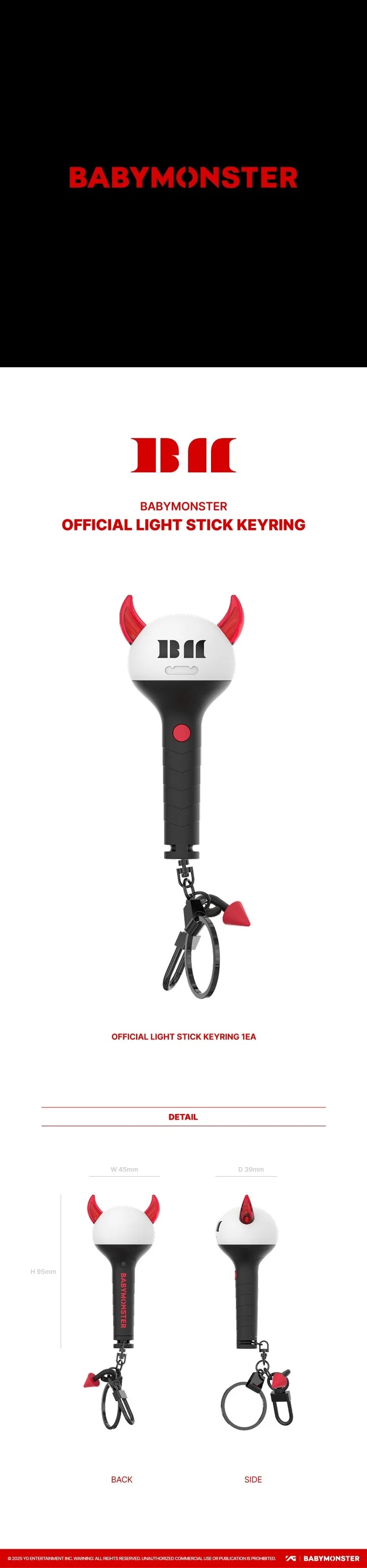 BABYMONSTER - OFFICIAL LIGHT STICK KEYRING