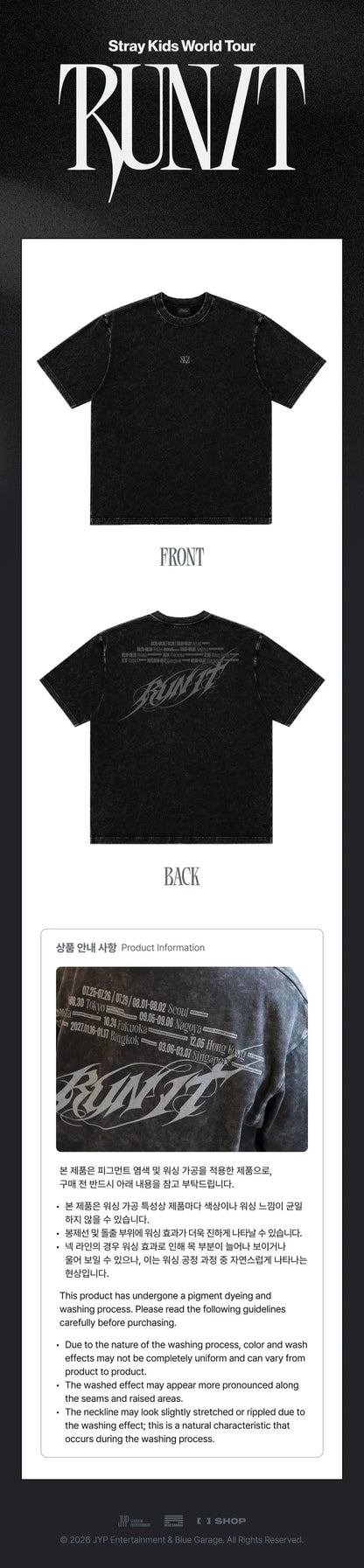 (PRE-ORDER) STRAY KIDS - 2026 RUN IT WORLD TOUR MD T-SHIRT
