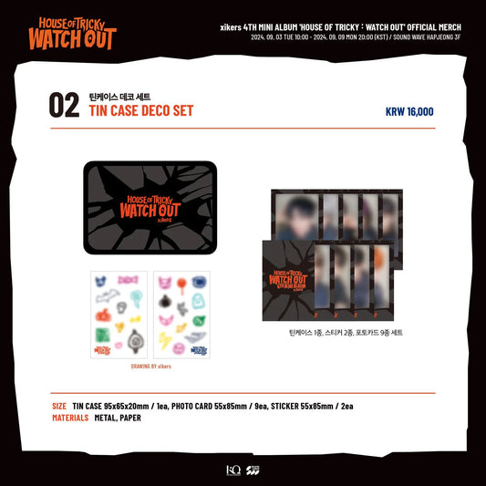 (PRE-ORDER) XIKERS - HOUSE OF TRICKY: WATCH OUT OFFICIAL MD TIN CASE DECO SET