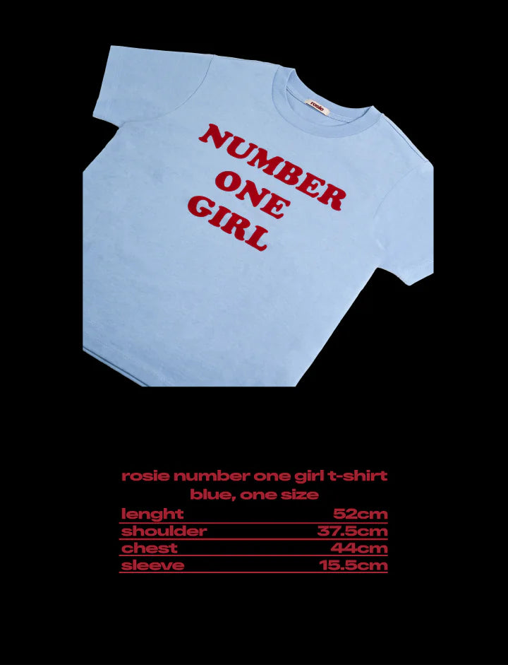 ROSÉ (BLACKPINK) - ROSIE OFFICIAL MD NUMBER ONE GIRL BLUE T-SHIRT