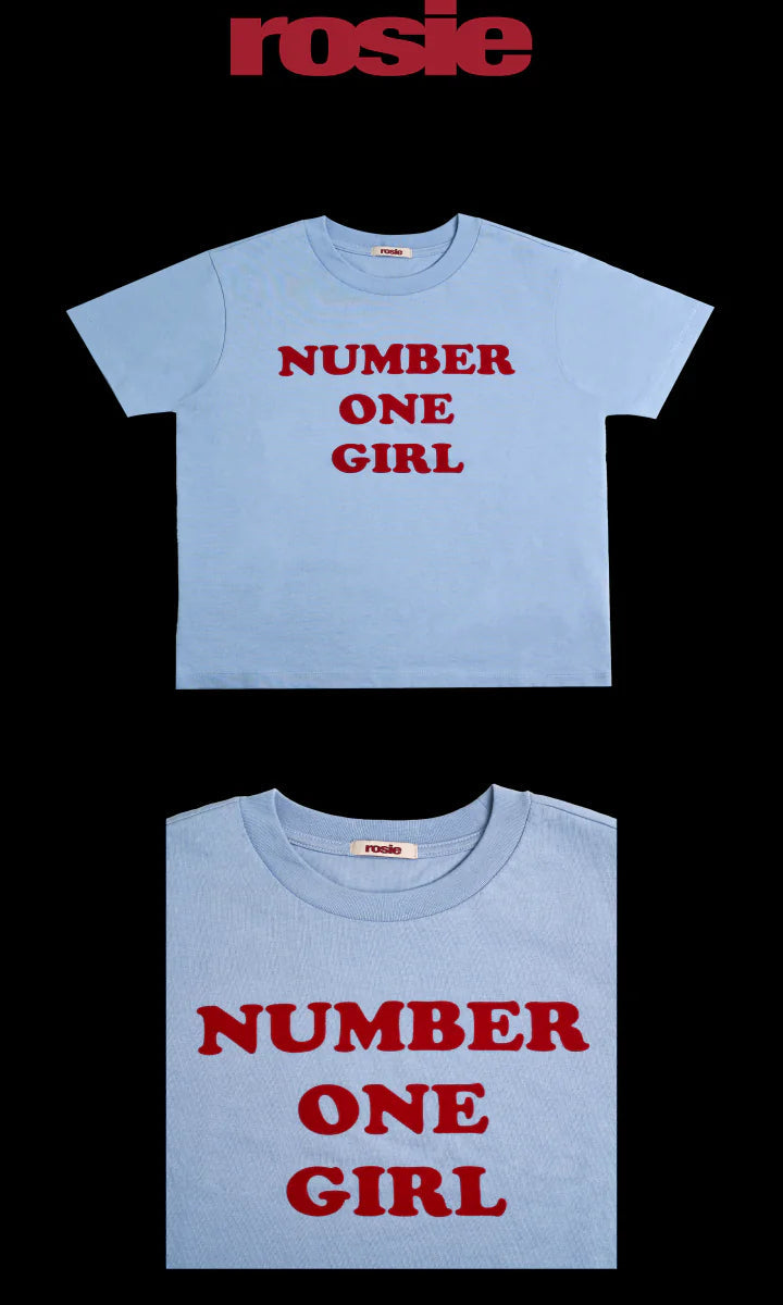 ROSÉ (BLACKPINK) - ROSIE OFFICIAL MD NUMBER ONE GIRL BLUE T-SHIRT