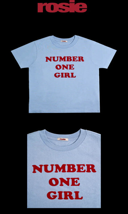 ROSÉ (BLACKPINK) - ROSIE OFFICIAL MD NUMBER ONE GIRL BLUE T-SHIRT