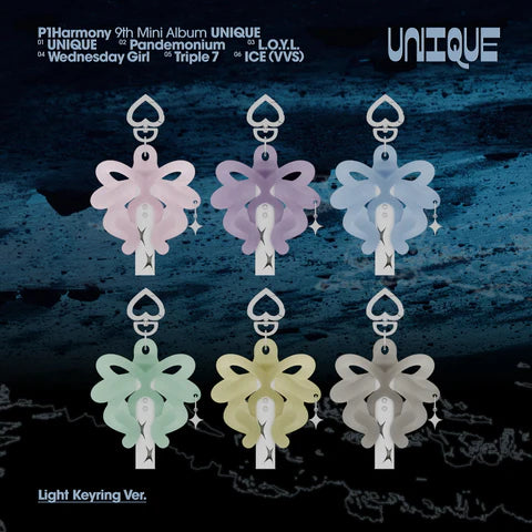 P1HARMONY - UNIQUE 9TH MINI ALBUM [LIGHT KEYRING VER.]