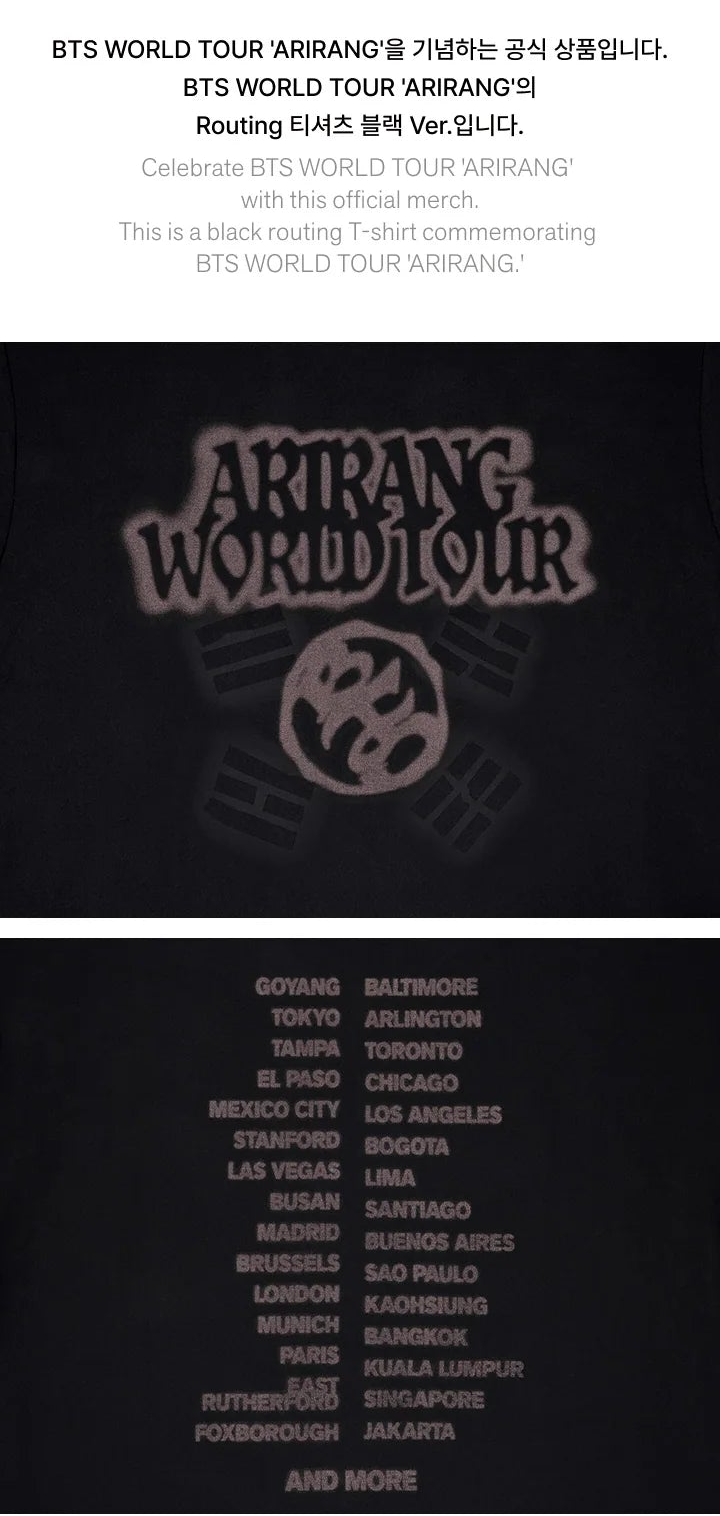 (PRE-ORDER) BTS - ARIRANG WORLD TOUR MD S/S T-SHIRT BLACK [RELEASE IN JUNE]