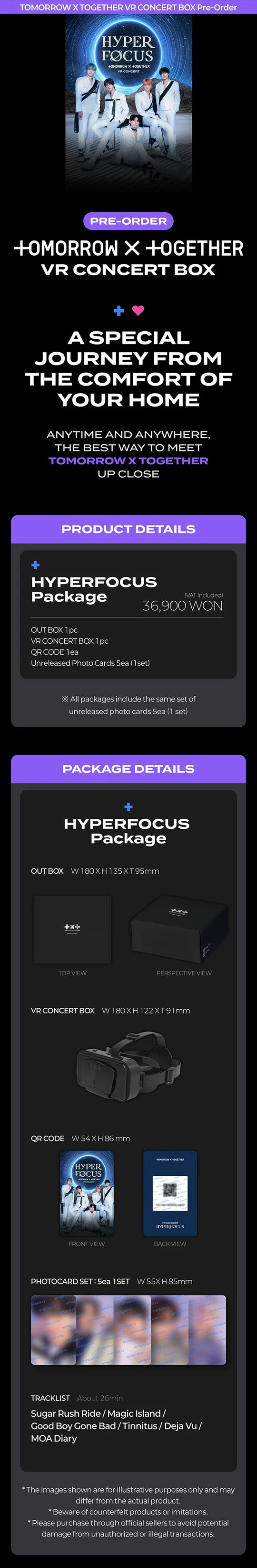 (PRE-ORDER) TOMORROW X TOGETHER (TXT) - VR CONCERT BOX [HYPERFOCUS PACKAGE]