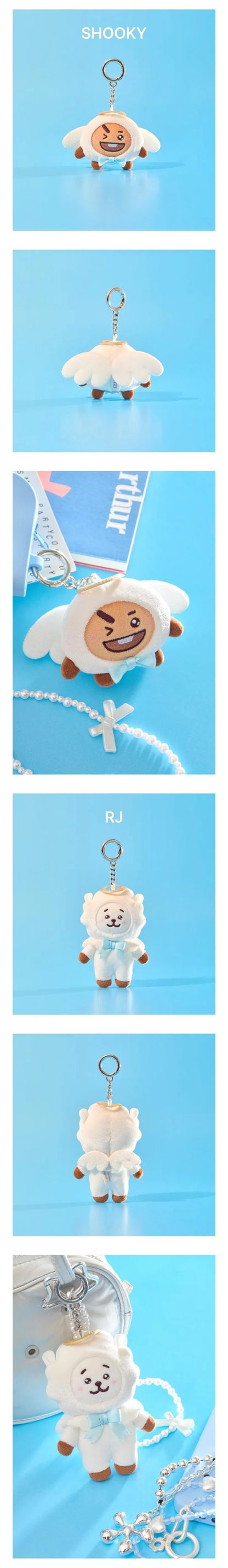 BTS - BT21 ANGEL & VILLAIN OFFICIAL MD ANGEL PLUSH KEYRING