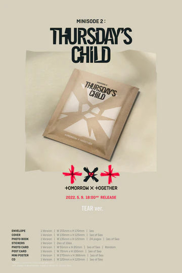 TOMORROW X TOGHETER (TXT) - THURSDAY'S CHILD 4TH MINI ALBUM [TEAR VER.] RANDOM