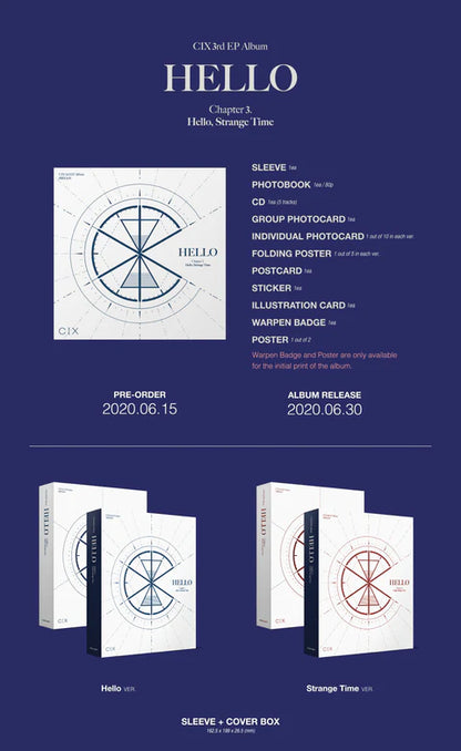 CIX - 3RD MINI ALBUM ‘HELLO’ CHAPTER 3. HELLO, STRANGE TIME ALBUM