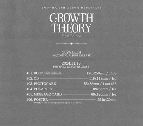 YOUNHA - GROWTH THEORY: FINAL EDITION 7TH ALBUM