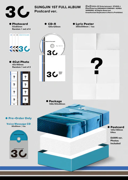 SUNGJIN (DAY6) - 30 1ST FULL ALBUM [POSTCARD VER.]