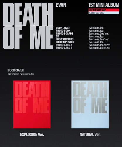 EVAN - DEATH OF ME 1ST MINI ALBUM