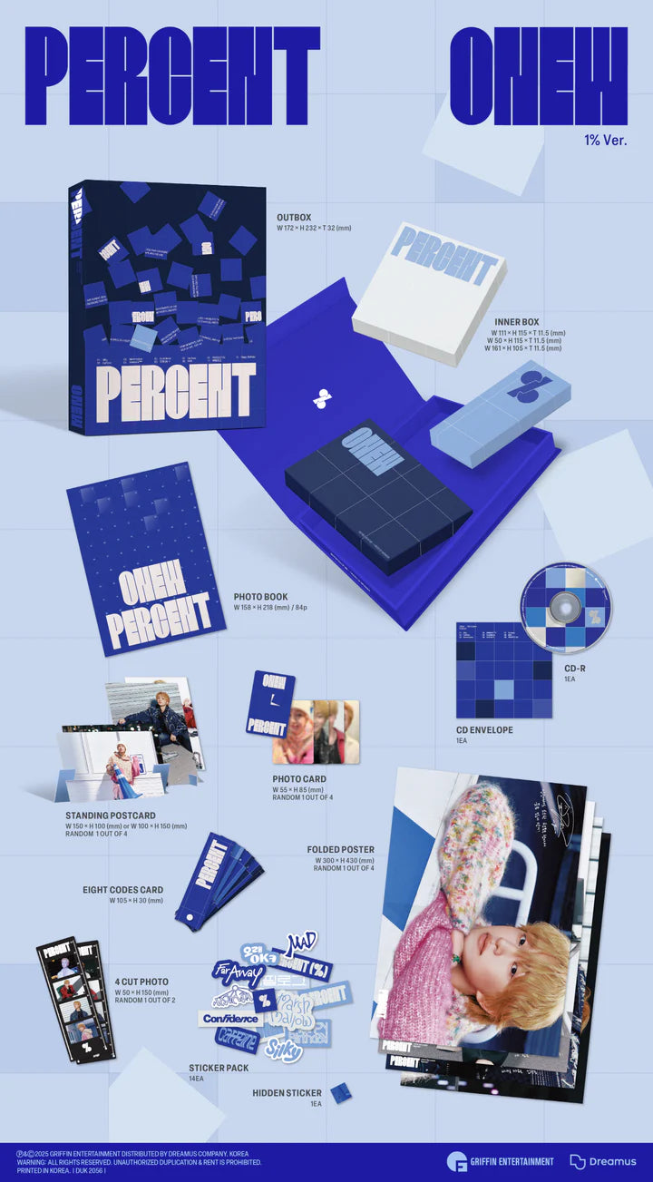 ONEW (SHINEE) - VOL.2 PERCENT 2DO ÁLBUM [VERSIÓN PHOTOBOOK]