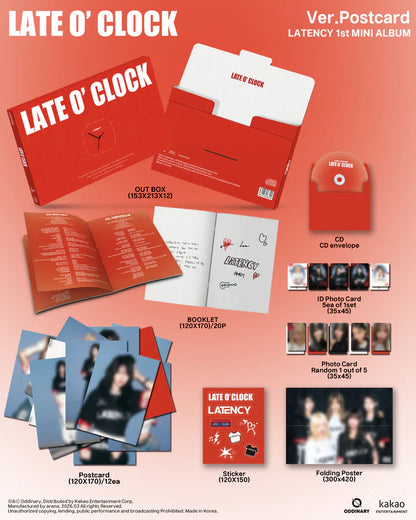 LATENCY - LATE O'CLOCK 1ST MINI ÁLBUM [VER. TARJETA POSTAL]