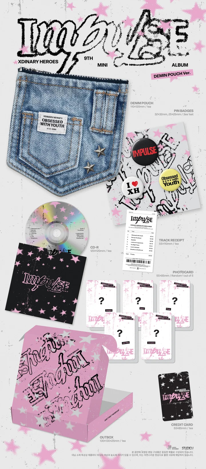 (PRE-ORDER) XDINARY HEROES - IMPULSE 9TH MINI ALBUM [DENIM POUCH VER.]