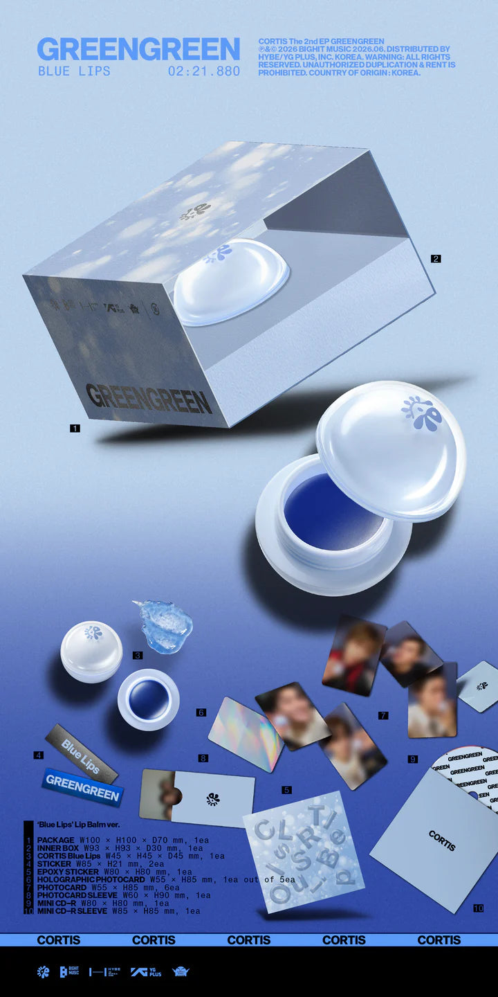 (PRE-ORDER) CORTIS - GREENGREEN 2ND EP ALBUM [BLUE LIPS' LIP BALM VER.]