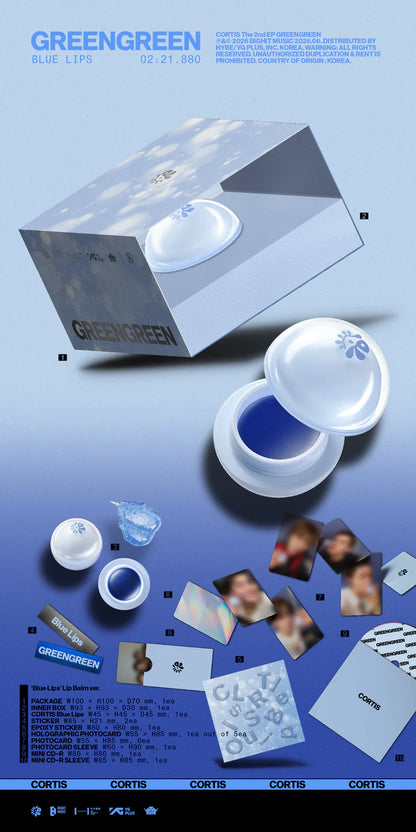 (PRE-ORDER) CORTIS - GREENGREEN 2ND EP ALBUM [BLUE LIPS' LIP BALM VER.]