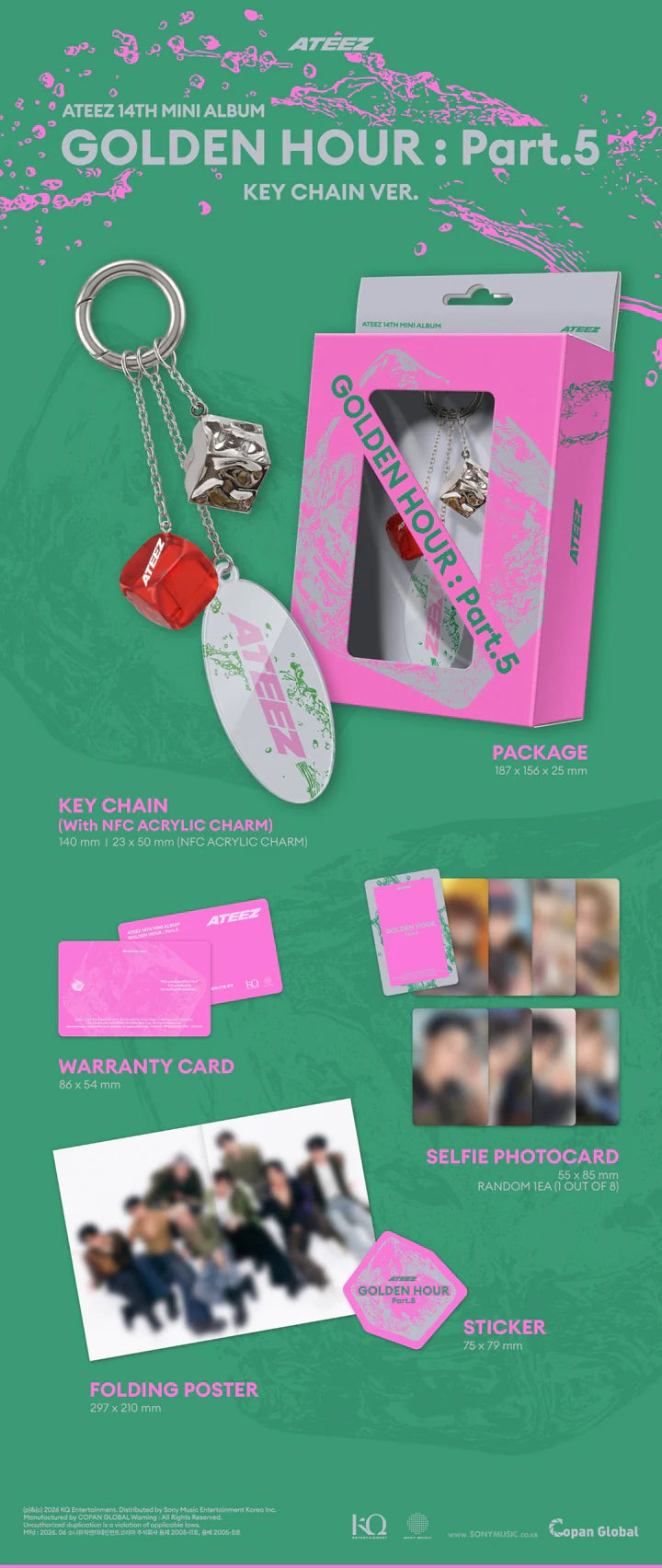 (PRE-ORDER) ATEEZ - GOLDEN HOUR: PART.5 14TH MINI ALBUM [KEYCHAIN VER.]