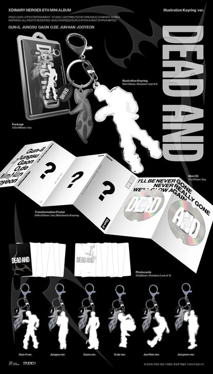 XDINARY HEROES - DEAD AND 8TH MINI ÁLBUM [VER. LLAVERO ILUSTRADO]