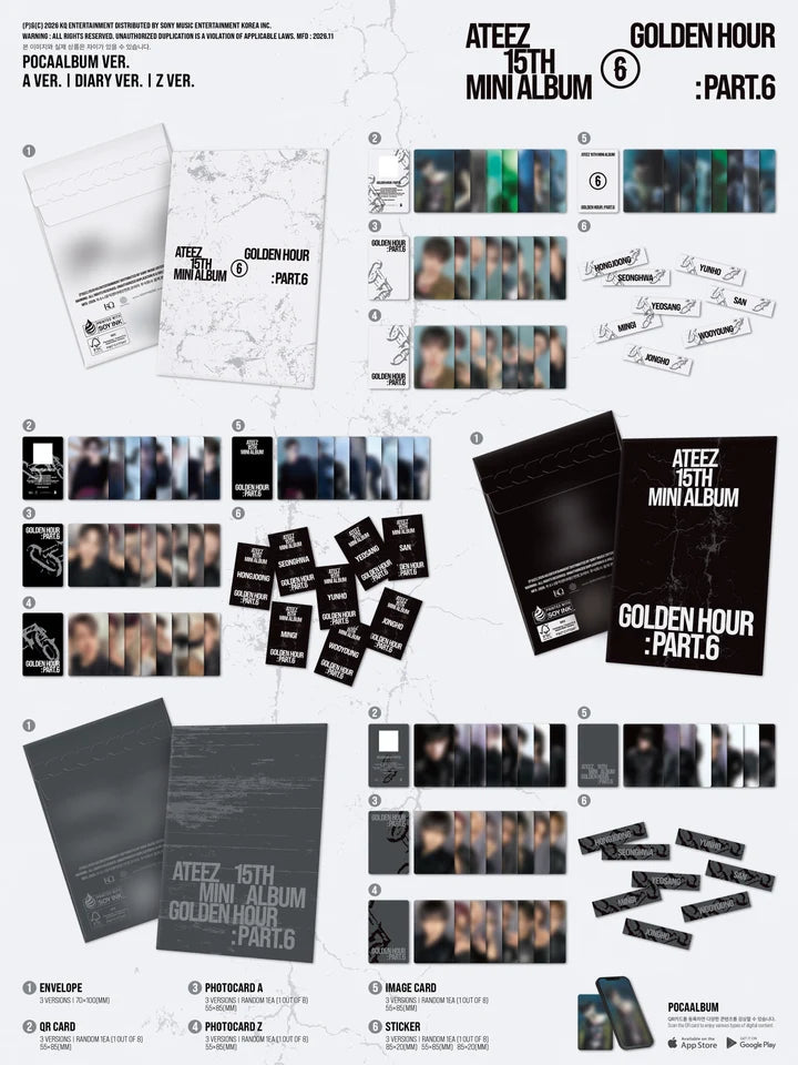(PRE-ORDER) ATEEZ - GOLDEN HOUR: PART.6 15TH MINI ALBUM [POCAALBUM VER.]