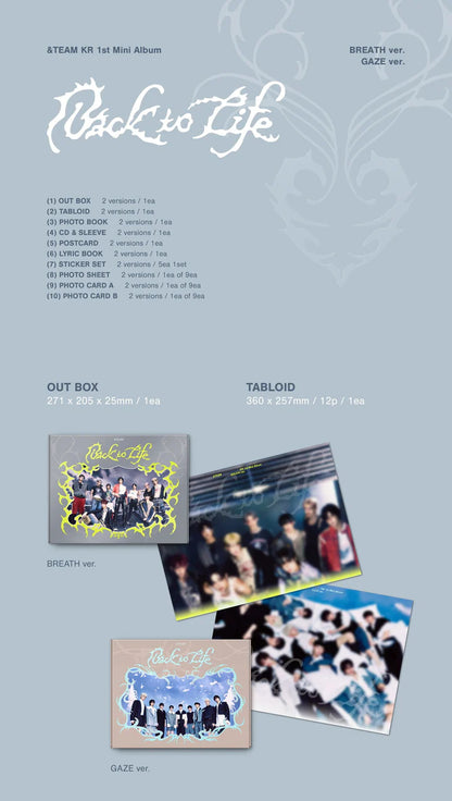 &TEAM - BACK TO LIFE KR 1ST MINI ALBUM