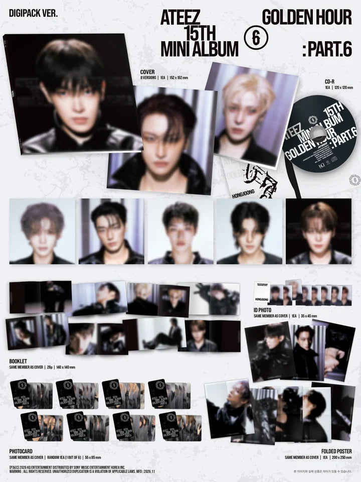 (PRE-ORDER) ATEEZ - GOLDEN HOUR: PART.6 15TH MINI ALBUM [DIGIPACK VER.]