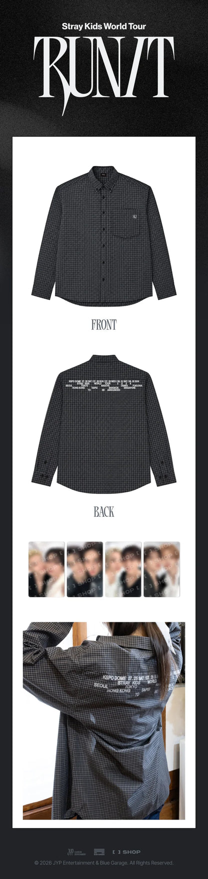(PRE-ORDER) STRAY KIDS - 2026 RUN IT WORLD TOUR MD CHECK SHIRT
