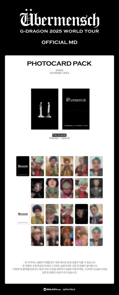 G-DRAGON - 2025 WORLD TOUR IN KOREA OFFICIAL MD PHOTOCARD PACK