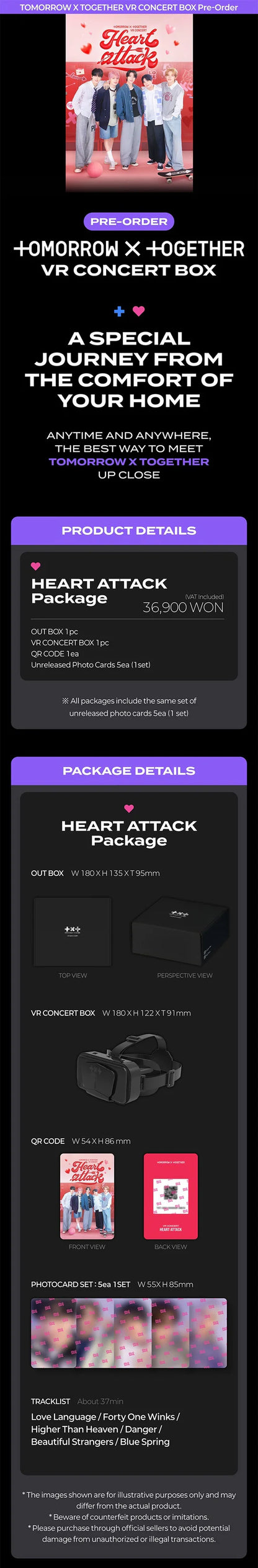 (PRE-ORDER) TOMORROW X TOGETHER (TXT) - VR CONCERT BOX [HEART ATTACK PACKAGE]