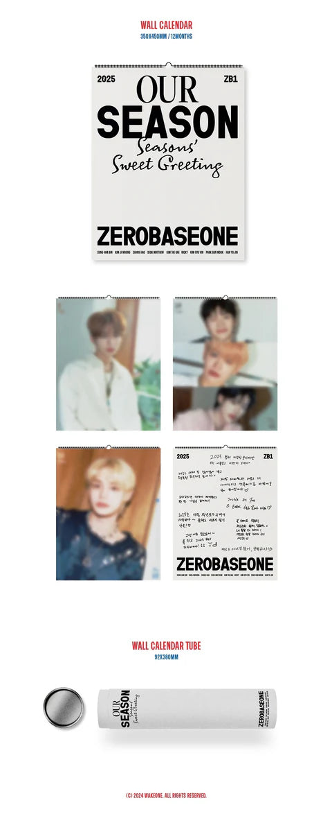 ZEROBASEONE - 2025 SEASON'S GREETINGS [OUR SEASON] WALL CALENDAR