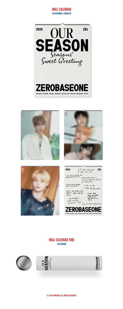 ZEROBASEONE - 2025 SEASON'S GREETINGS [OUR SEASON] WALL CALENDAR