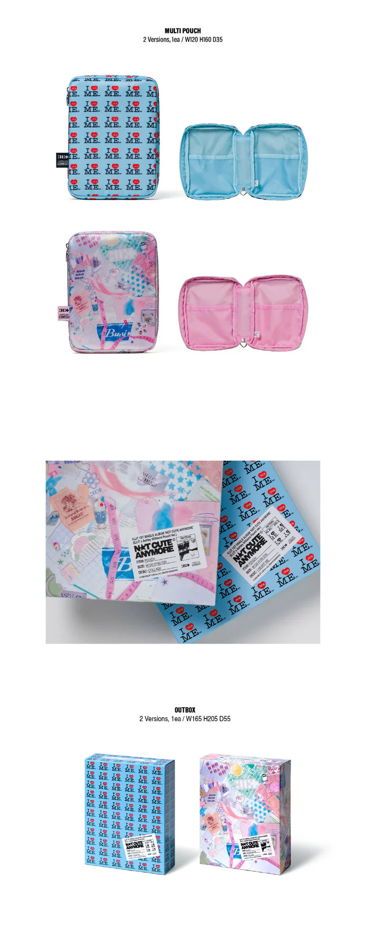 ILLIT - NOT CUTE ANYMORE 1ST SINGLE ALBUM [ILLIT X ASHLEY WILLIAMS POUCH VER.]