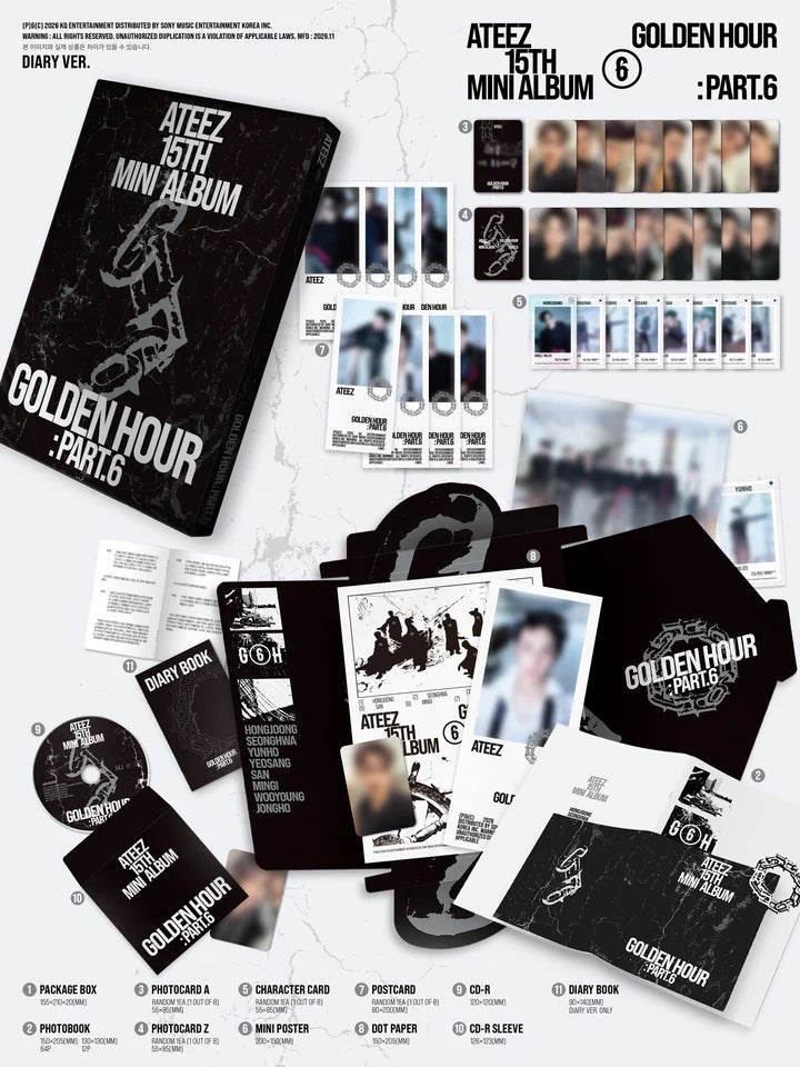 (PRE-ORDER) ATEEZ - GOLDEN HOUR: PART.6 15TH MINI ALBUM
