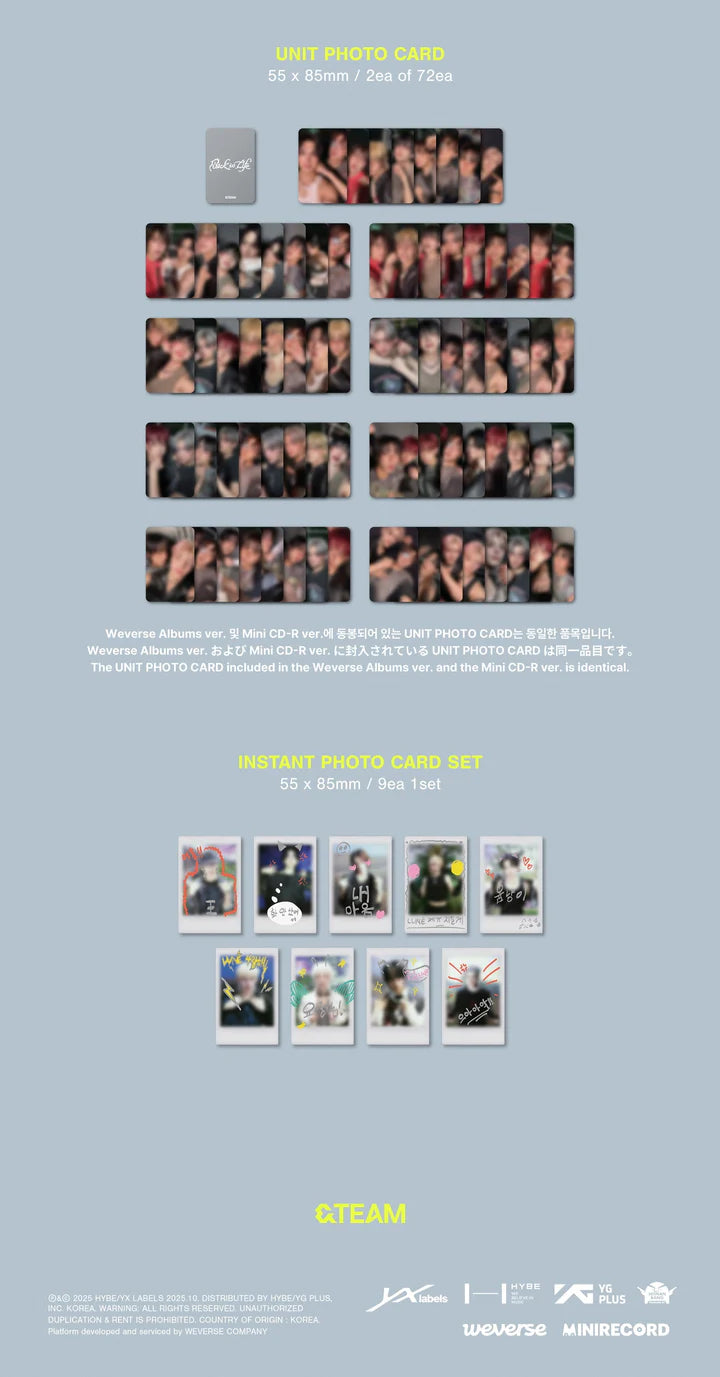 &TEAM - BACK TO LIFE KR 1ST MINI ALBUM [WEVERSE ALBUM VER.]