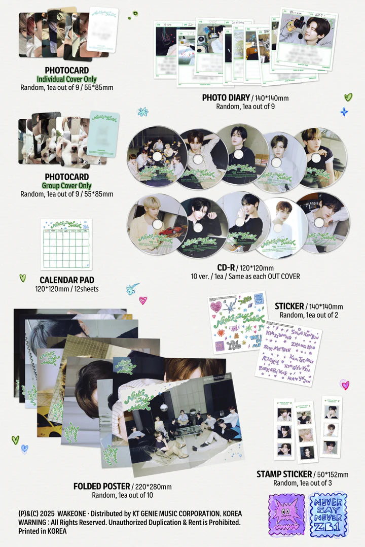 ZEROBASEONE - NEVER SAY NEVER 1ST FULL ALBUM [DIGIPACK VER.]