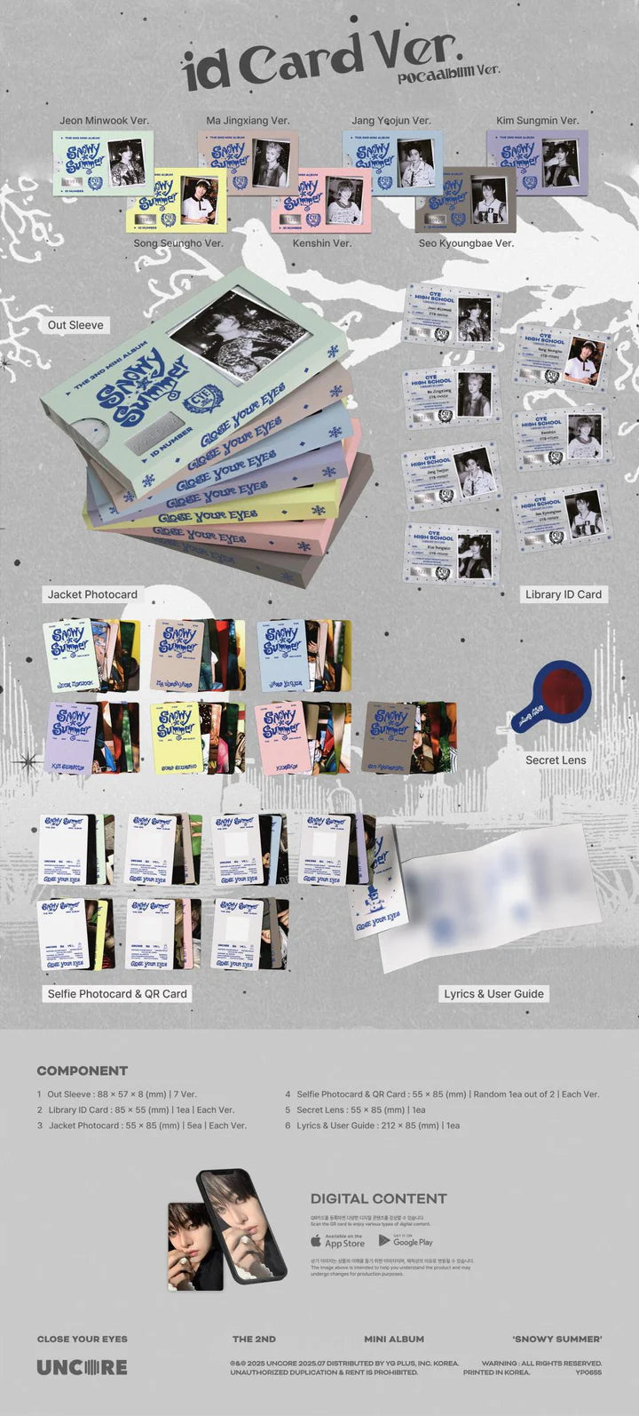 CIERRA LOS OJOS - VERANO NEVADO 2.º MINI [POCAALBUM ID CARD KENSHIN VER.]