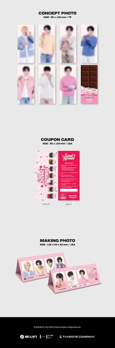 ENHYPEN COLECCIÓN DE TARJETAS DE CUPONES DEL MUNDO [VERSIÓN BÁSICA SWEET MOMENT]