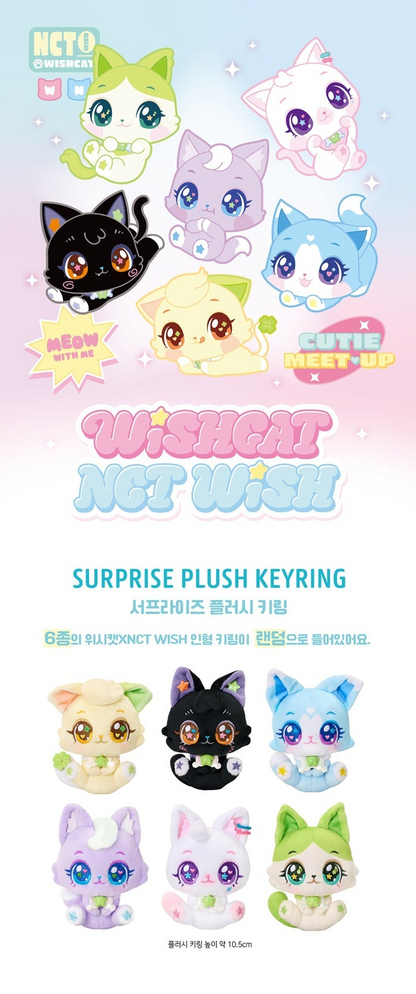 NCT WISH - WISHCAT X NCT WISH OFFICIAL MD BLIND BOX PLUSH KEYRING