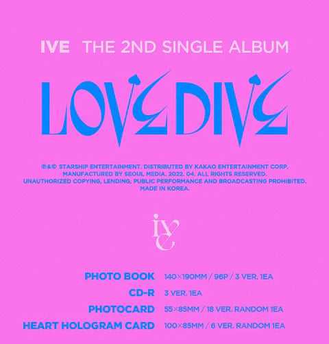 IVE - LOVE DIVE 2ND SINGLE ALBUM