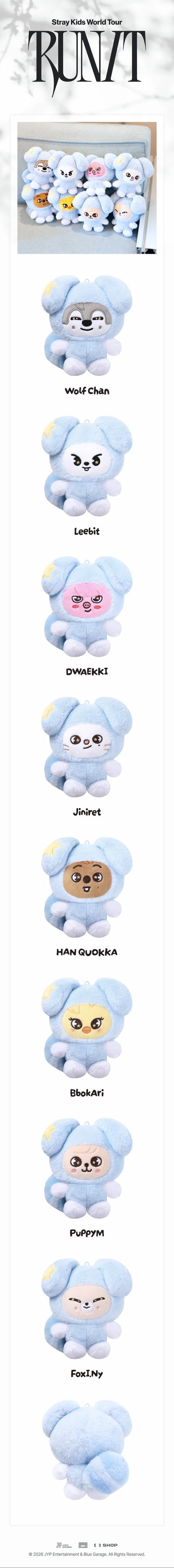 (PRE-ORDER) STRAY KIDS - 2026 RUN IT WORLD TOUR MD SKZOO PLUSH IN TASY