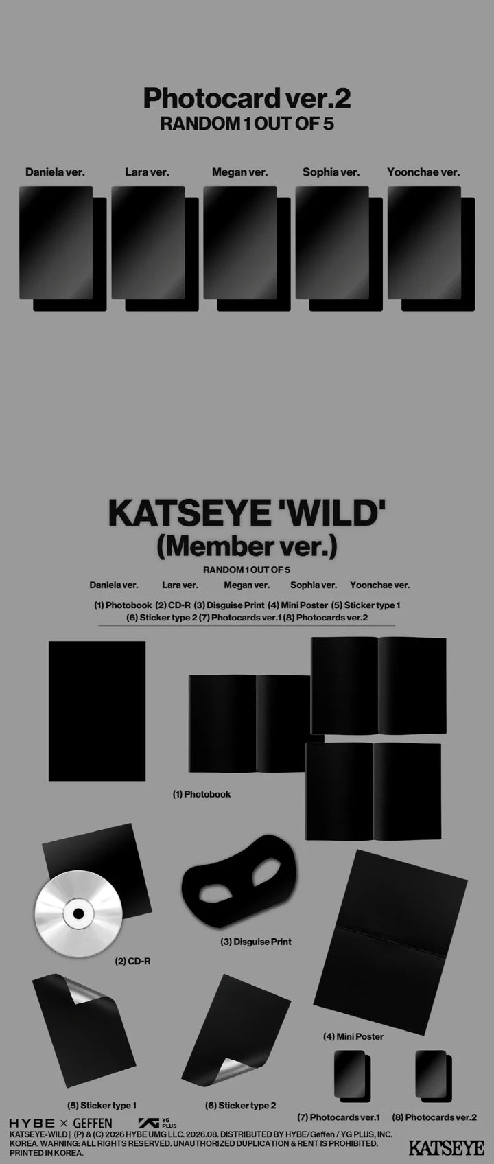 (PRE-ORDER) KATSEYE - WILD EP ALBUM  [MEMBER VER.] POB
