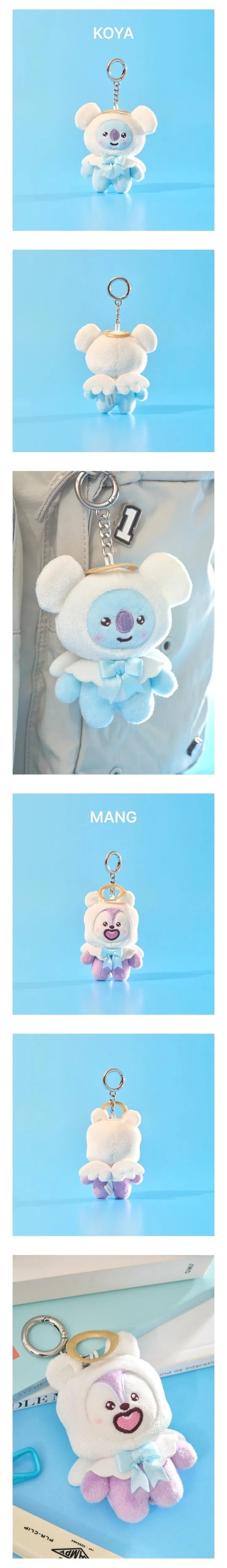 BTS - BT21 ANGEL & VILLAIN OFFICIAL MD ANGEL PLUSH KEYRING