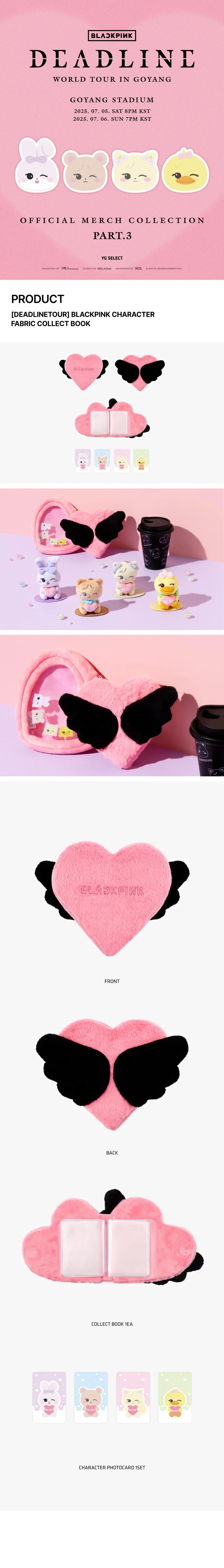 BLACKPINK - LIBRO DE COLECCIÓN DE TELAS DE PERSONAJES DE LA GIRA MUNDIAL DE DEADLINE