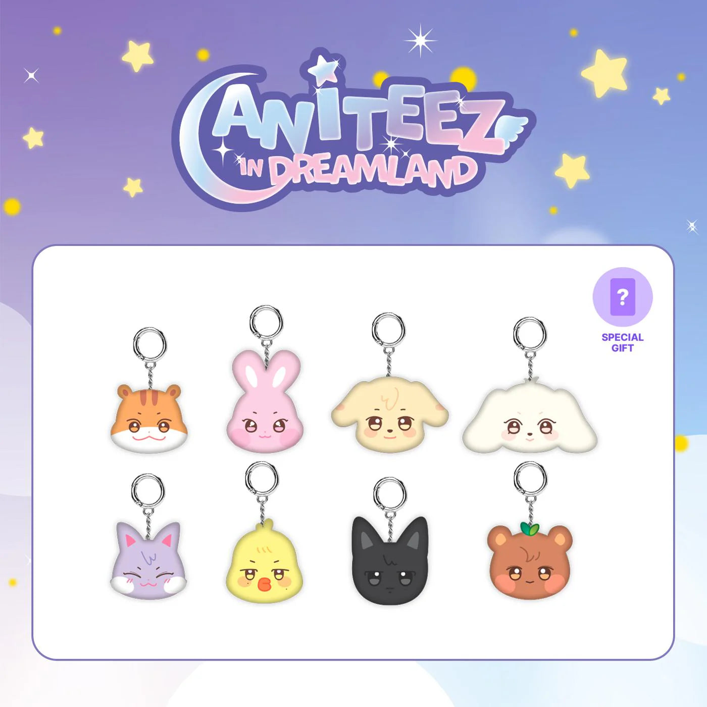 (PRE-ORDER) ATEEZ - ANITEEZ IN DREAMLAND OFFICIAL MD MINI FACE KEYRING