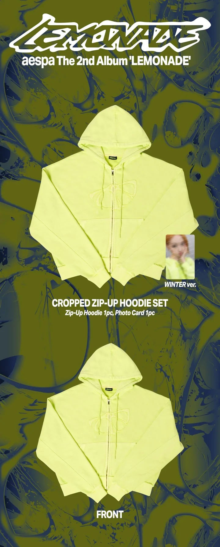 AESPA - WEEK MAKE IT LEMONADE OFFICIAL MD CROPPED ZIP-UP HOODIE SET