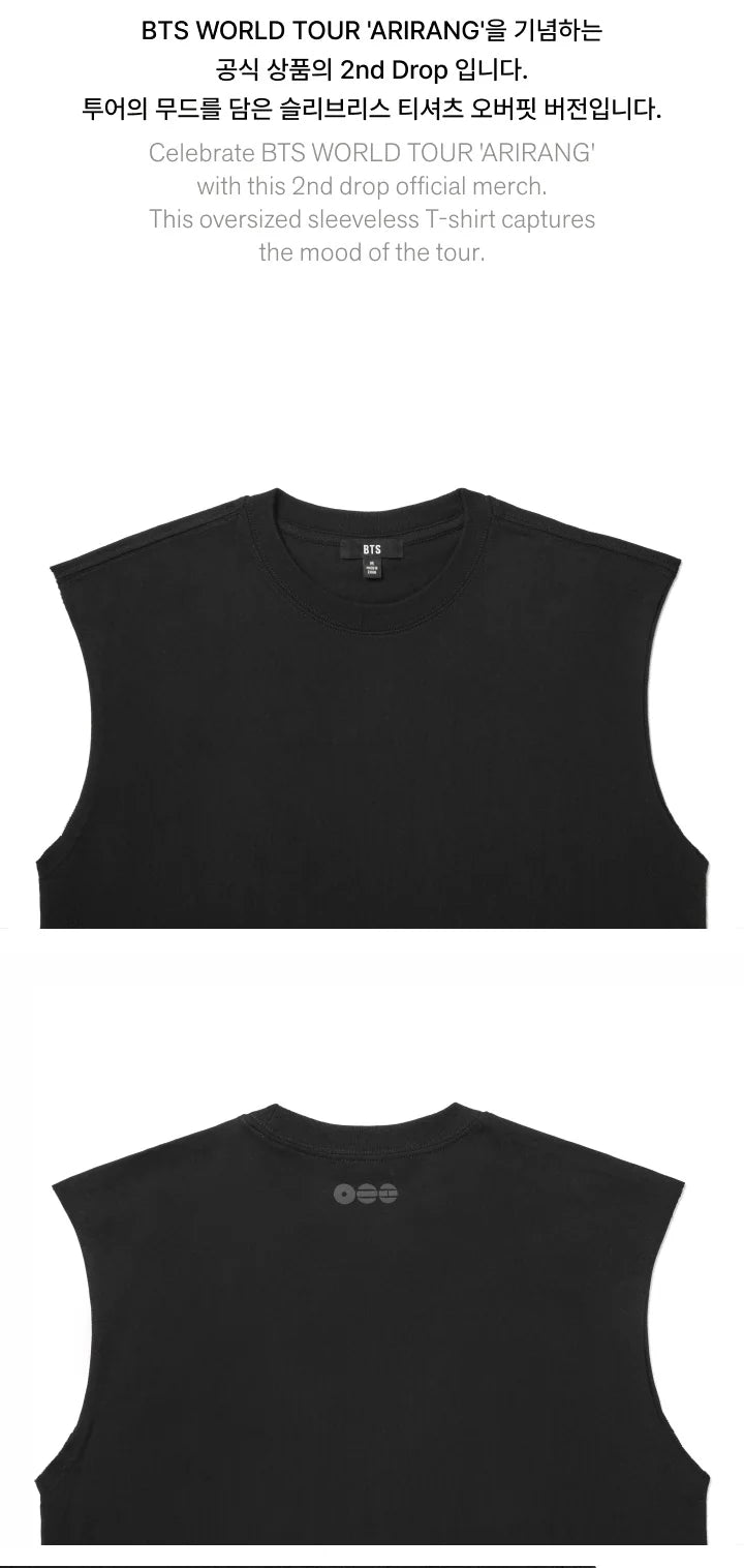 BTS - ARIRANG 2ND DROP WORLD TOUR MD SLEEVELESS T-SHIRT OVER FIT (BLACK)