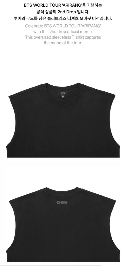 BTS - ARIRANG 2ND DROP WORLD TOUR MD SLEEVELESS T-SHIRT OVER FIT (BLACK)